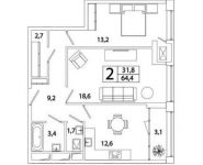 2-комнатная квартира площадью 64 кв.м, Рязанский пр-кт, 2 | цена 9 774 568 руб. | www.metrprice.ru