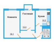 2-комнатная квартира площадью 51.7 кв.м, Вишневая ул., 1К4 | цена 2 585 000 руб. | www.metrprice.ru