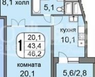 1-комнатная квартира площадью 46 кв.м, Беломорская ул., 11К2 | цена 8 100 000 руб. | www.metrprice.ru